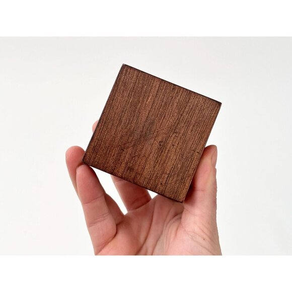 Solid Wood Silver Toned Lidded Dog Etched Vintage Jewelry Box | Container - Picture 3 of 7